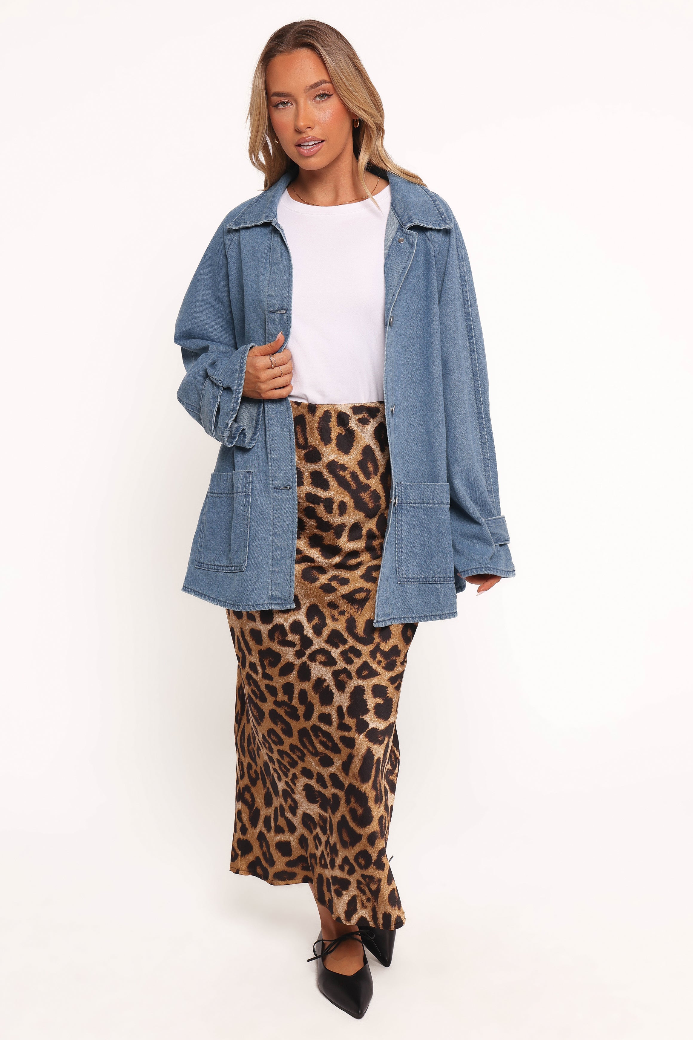 Novan Oversized Shacket - Denim