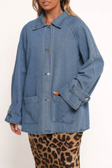 Novan Oversized Shacket - Denim