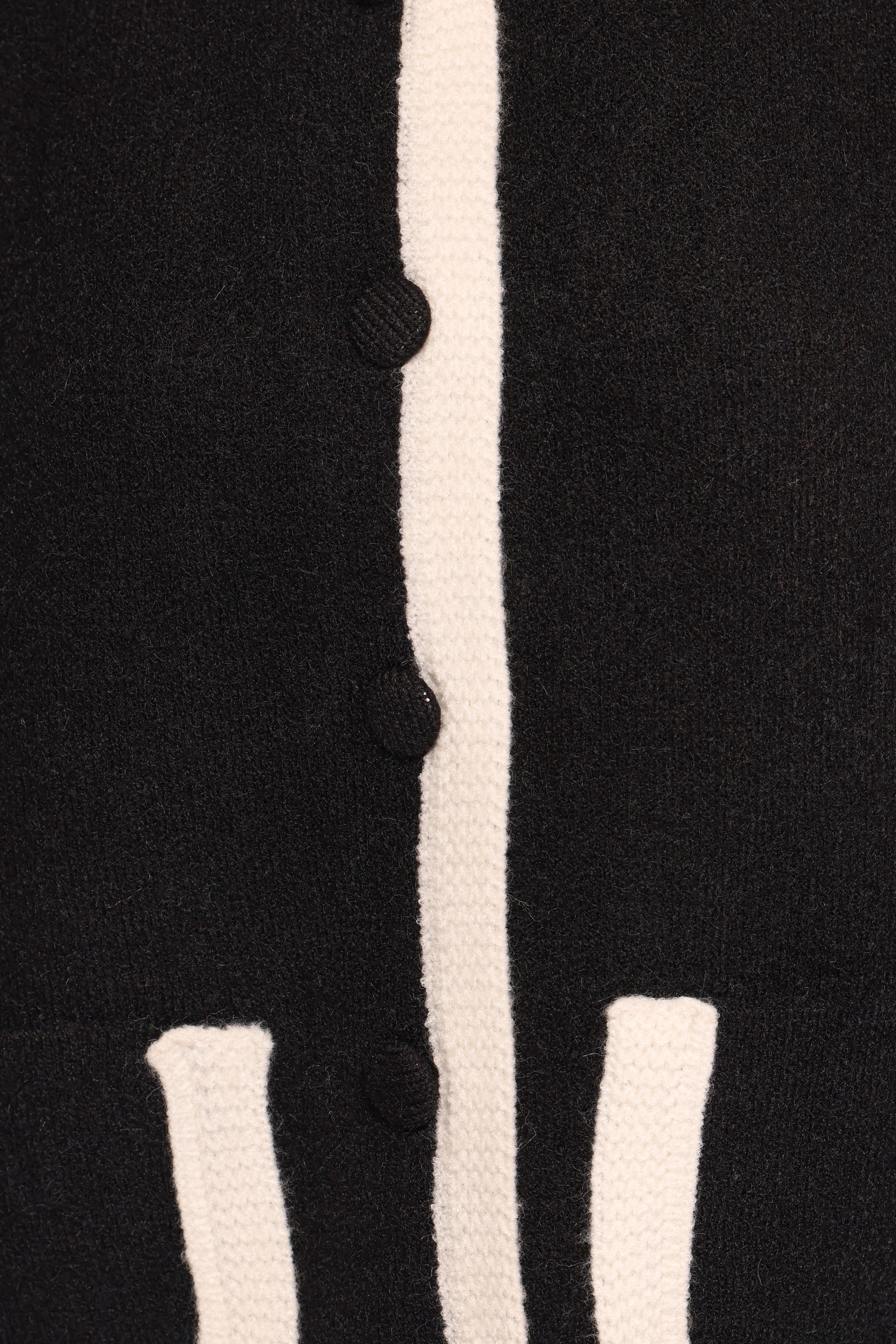 Orabelle Contrast Hem Cardigan - Black