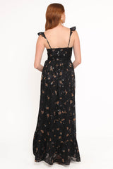 Orielle Maxi Dress - Black/Beige Floral