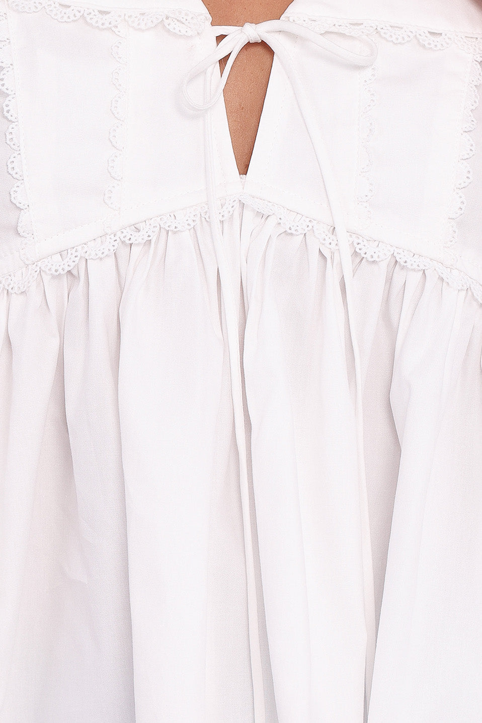 Orly Lace Trim Top - Off White