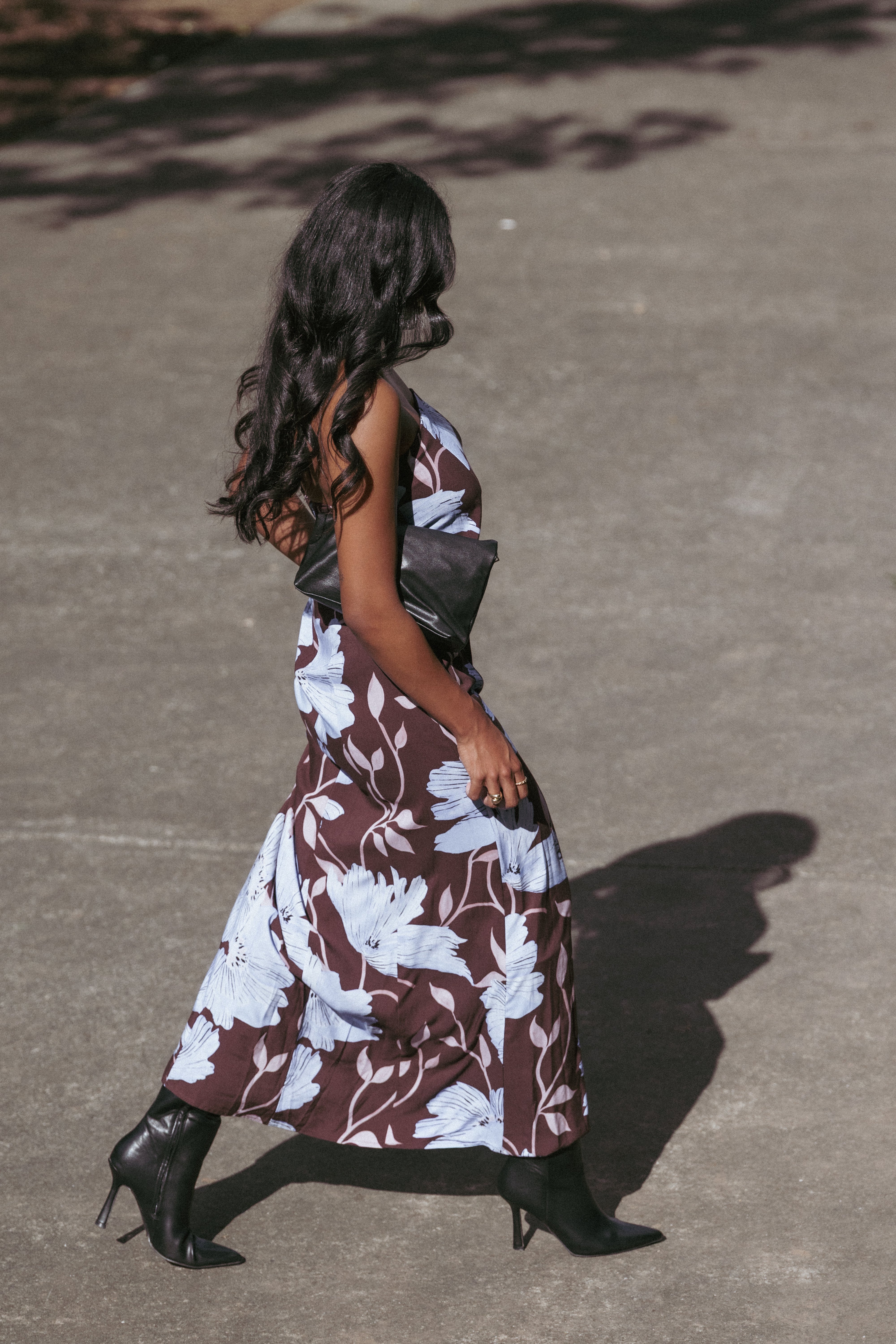 Ottavia Strapless Maxi Dress - Blue Poppies