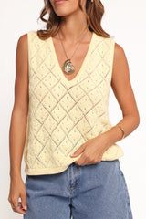 Palma Knit Top - Butter Yellow