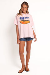 Papaya Graphic Tee - Pale Pink