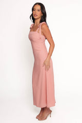 Patterson Tie Shoulder Midi Dress - Blush
