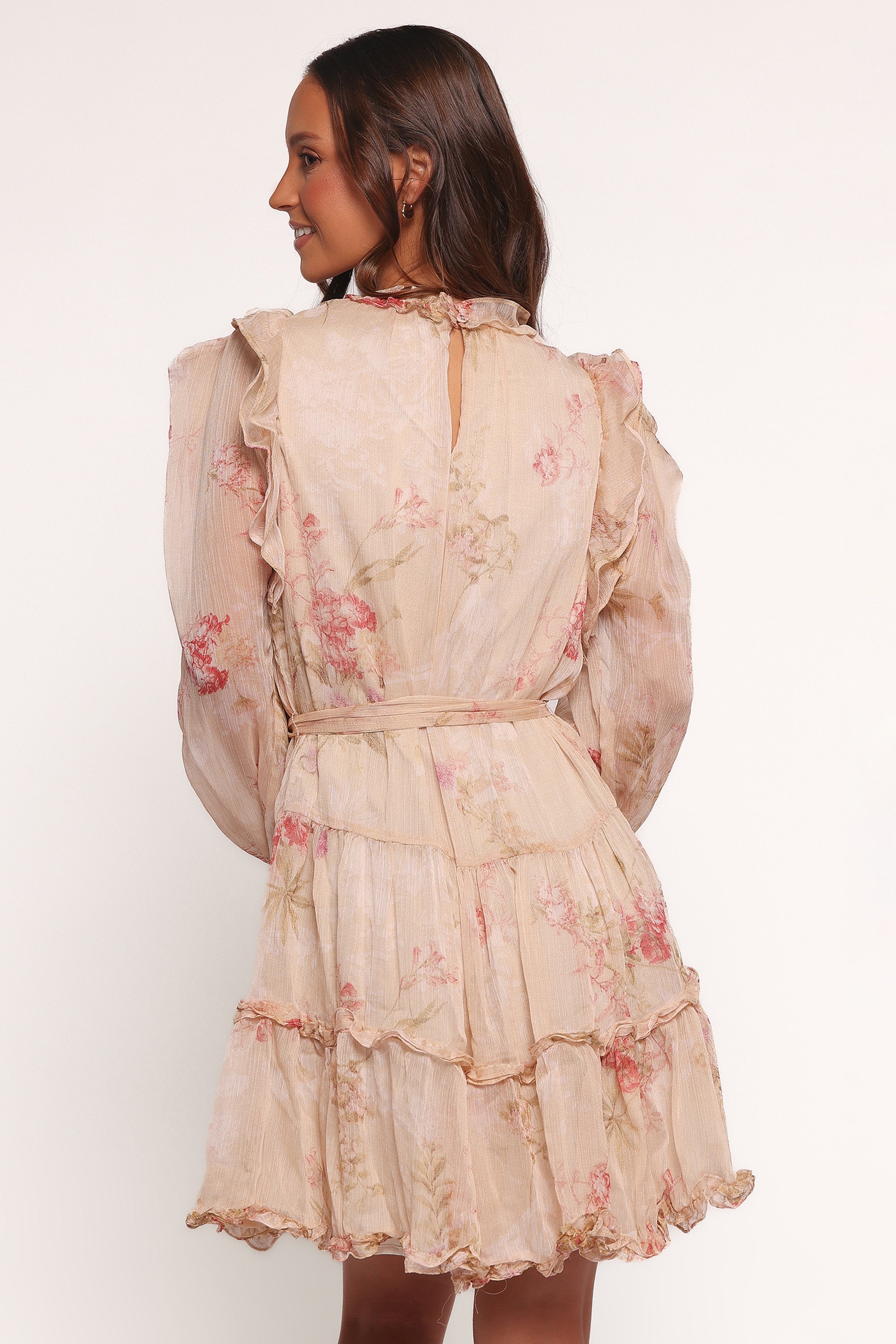 Phaedra Long Sleeve Mini Dress - Soft Rose