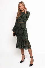 Pierre Long Sleeve Maxi Dress - Deep Velvet Green