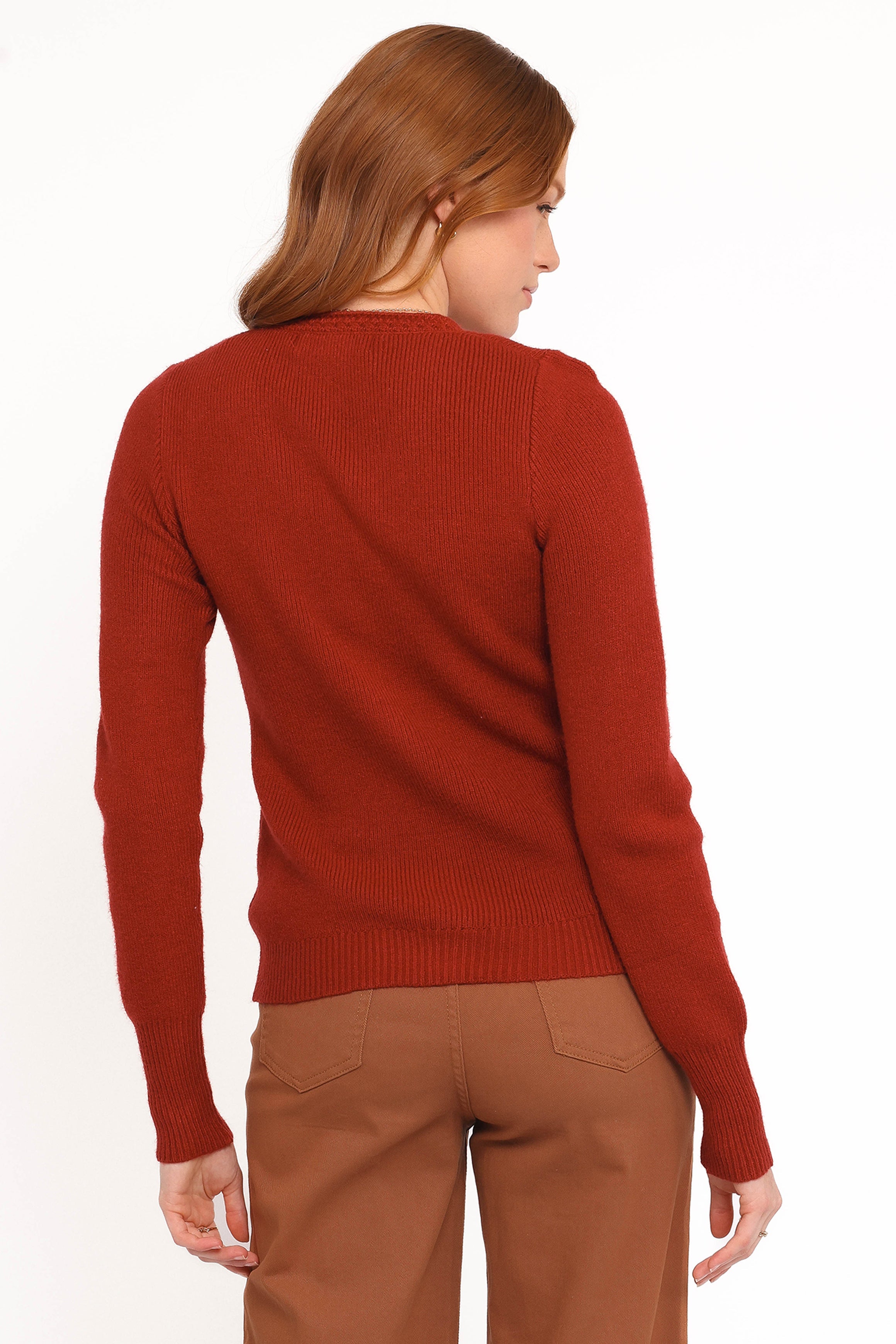 Quay Button Front Cardigan - Red