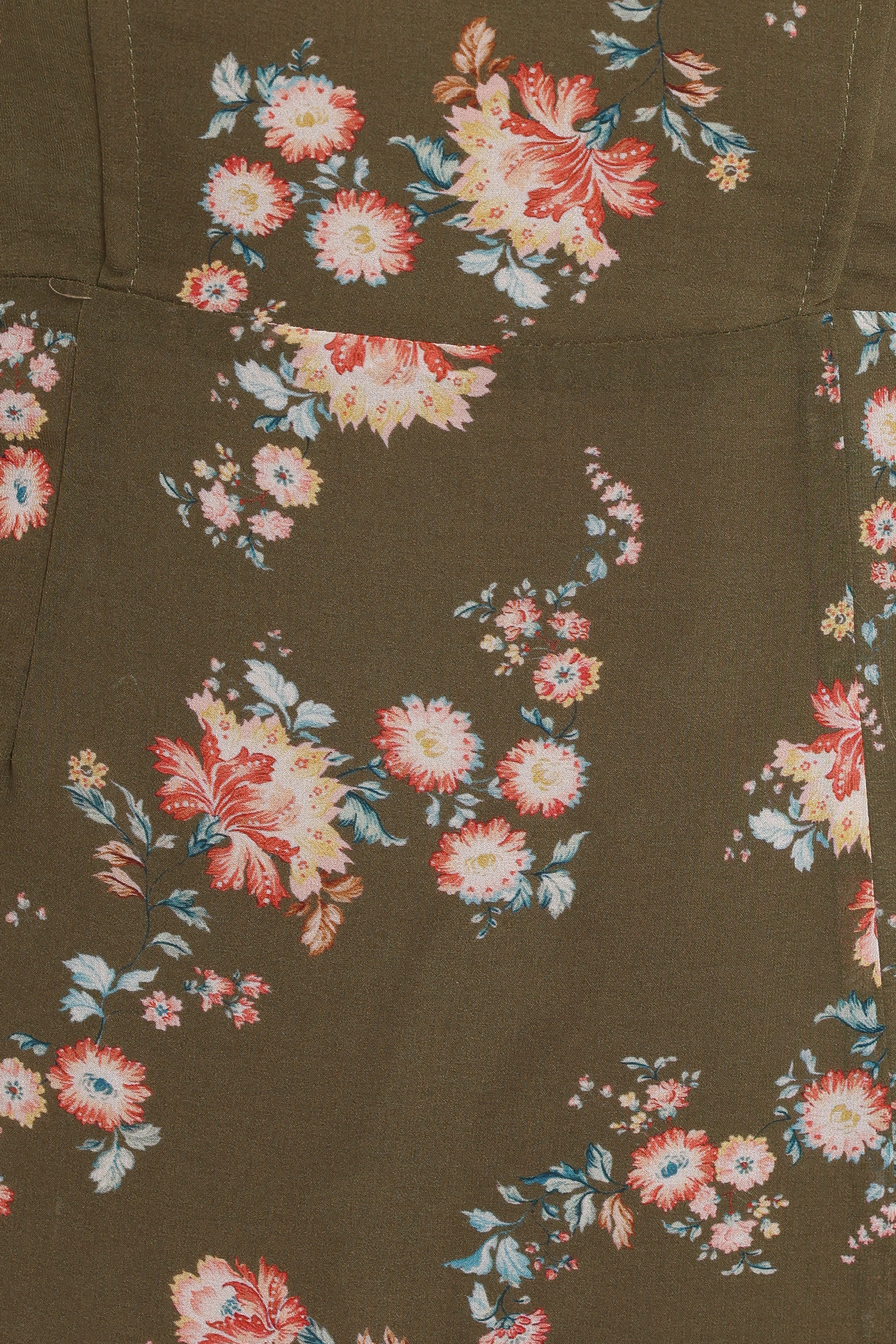 Renita Maxi Dress - Olive Floral