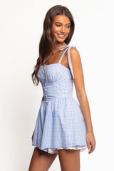 Rhea Corset Romper - Blue