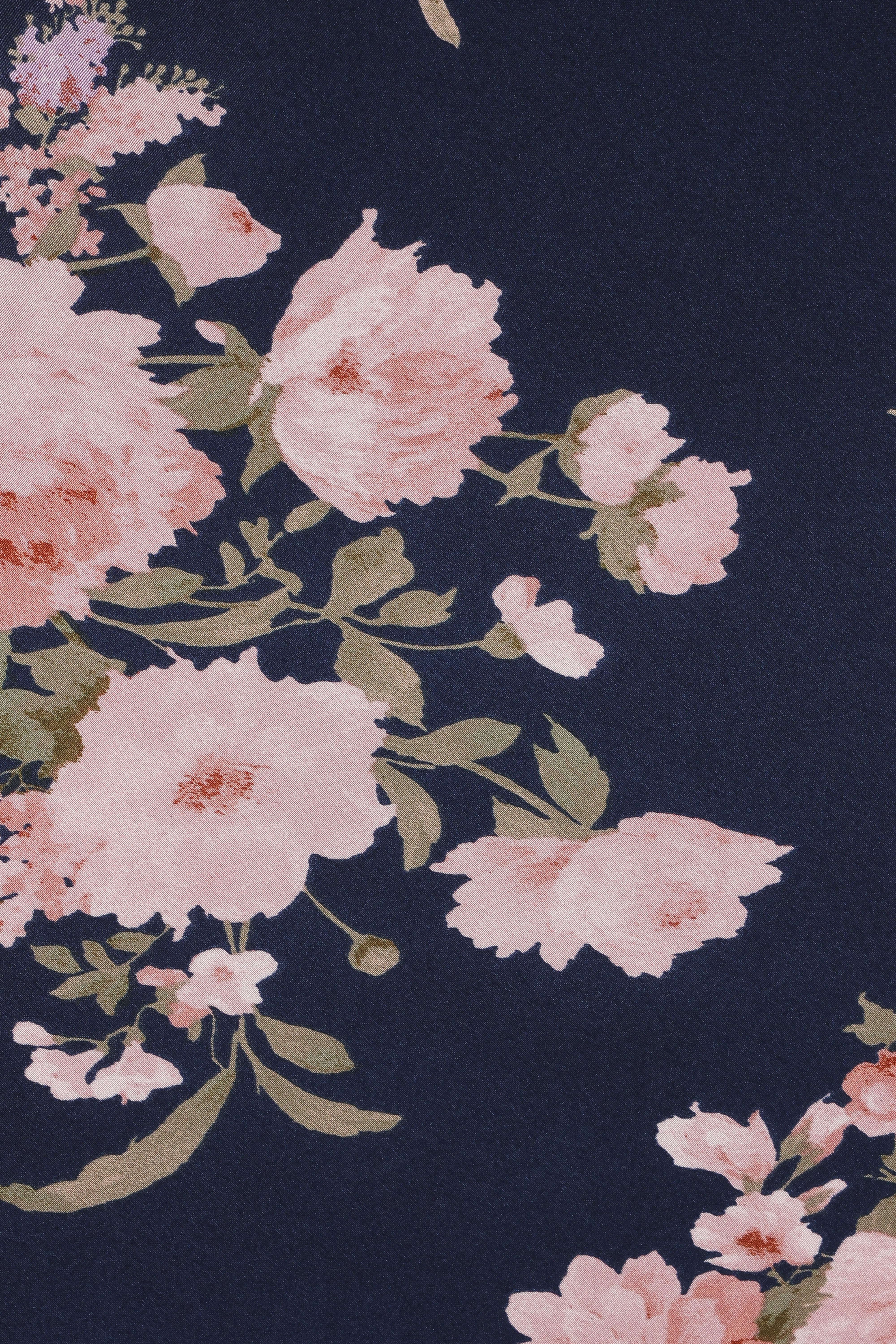 Kenna Satin Midi Skirt - Navy Floral