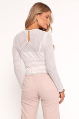 Riven Shirred Top - White