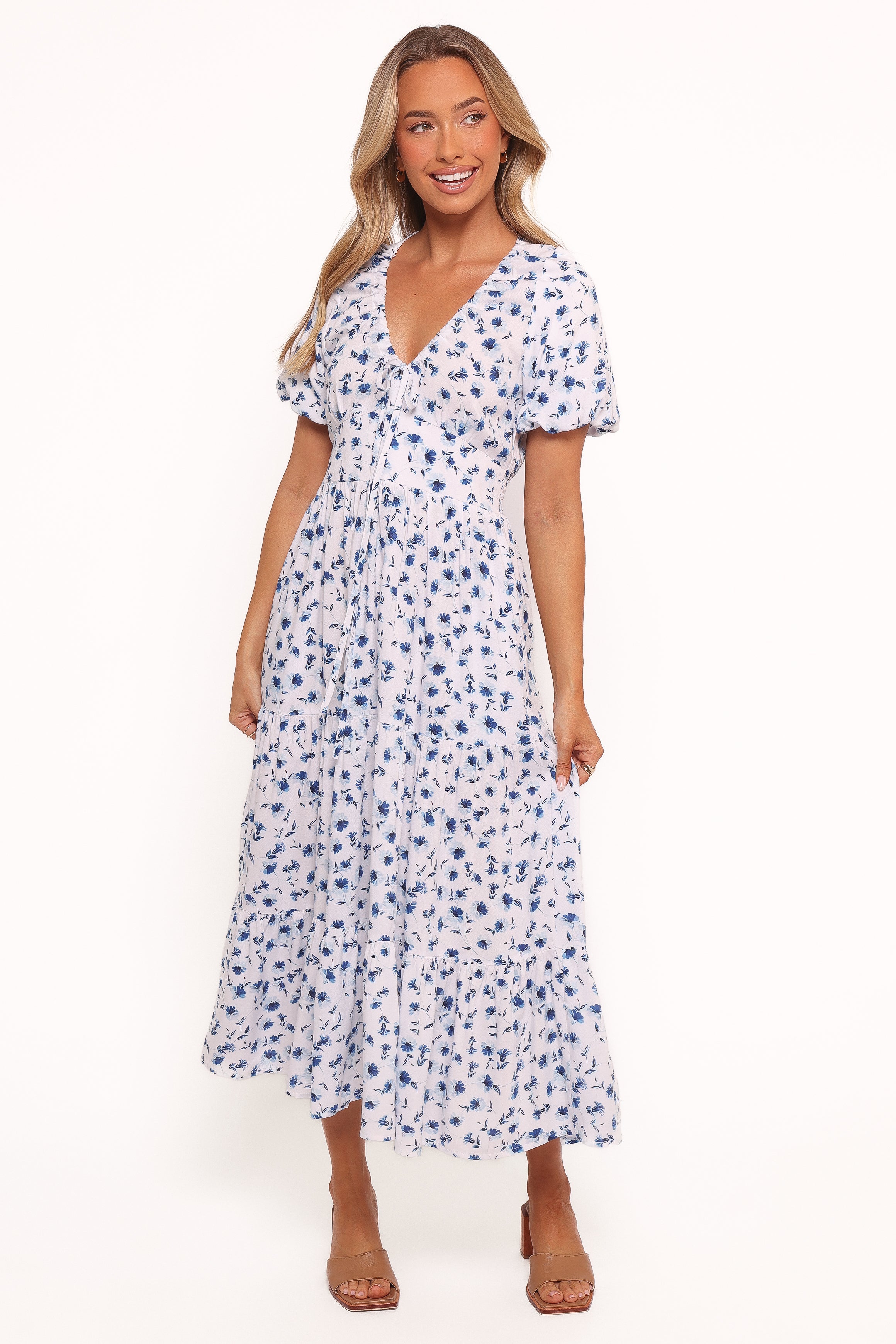Roberts Maxi Dress - Blue Ditsy Floral