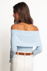 Rory Off Shoulder Top - Pale Blue