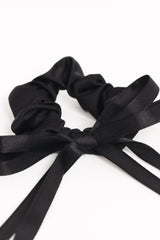 Rosemarie Bow Scrunchie - Black