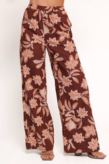 Samira Wide Leg Pant - Orange Floral