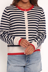 Scout Stripe Cardigan - Blue Stripe