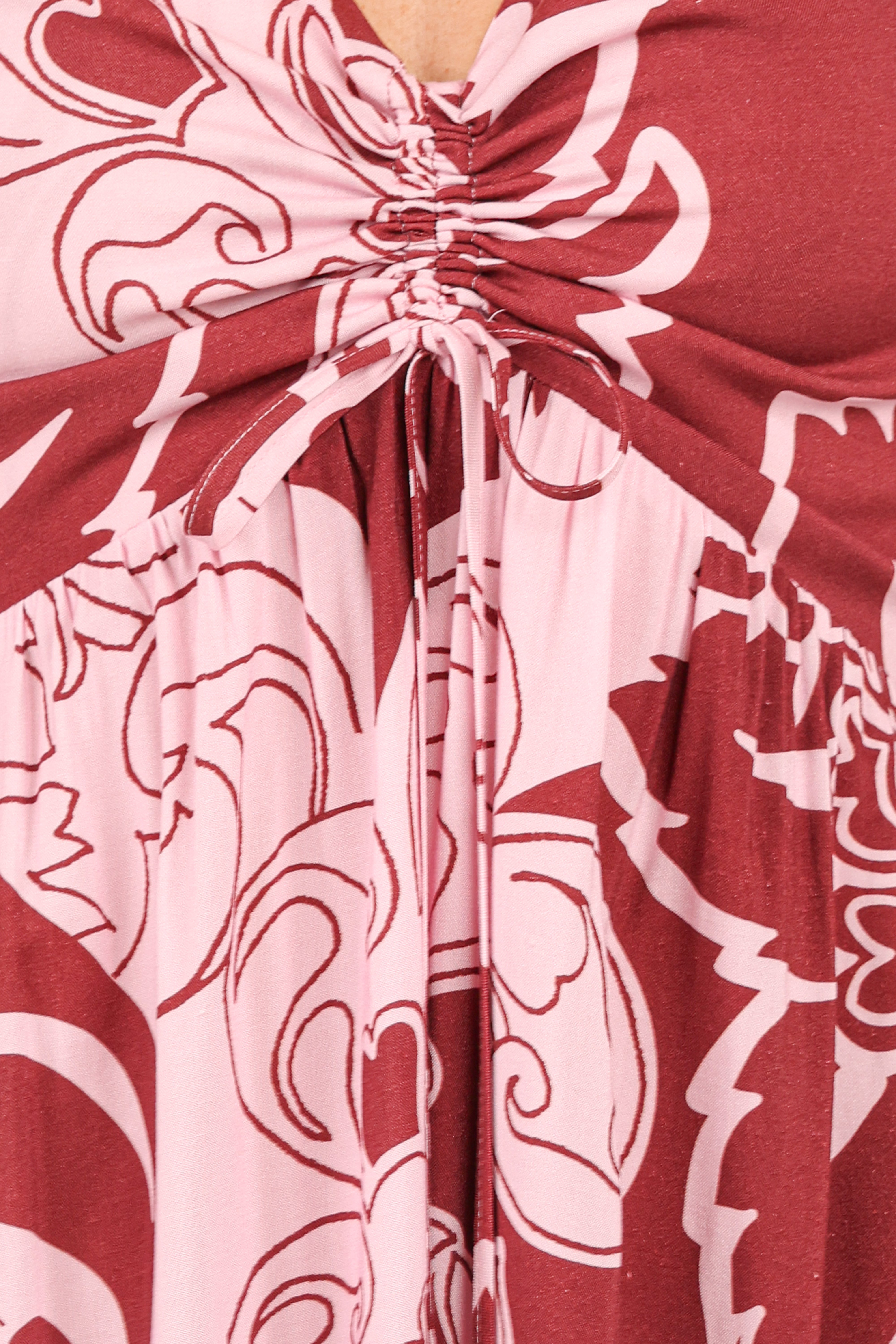 Shanae Maxi Dress - Pink Brown Paisley