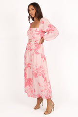 Sharine Long Sleeve Dress - Pink Floral