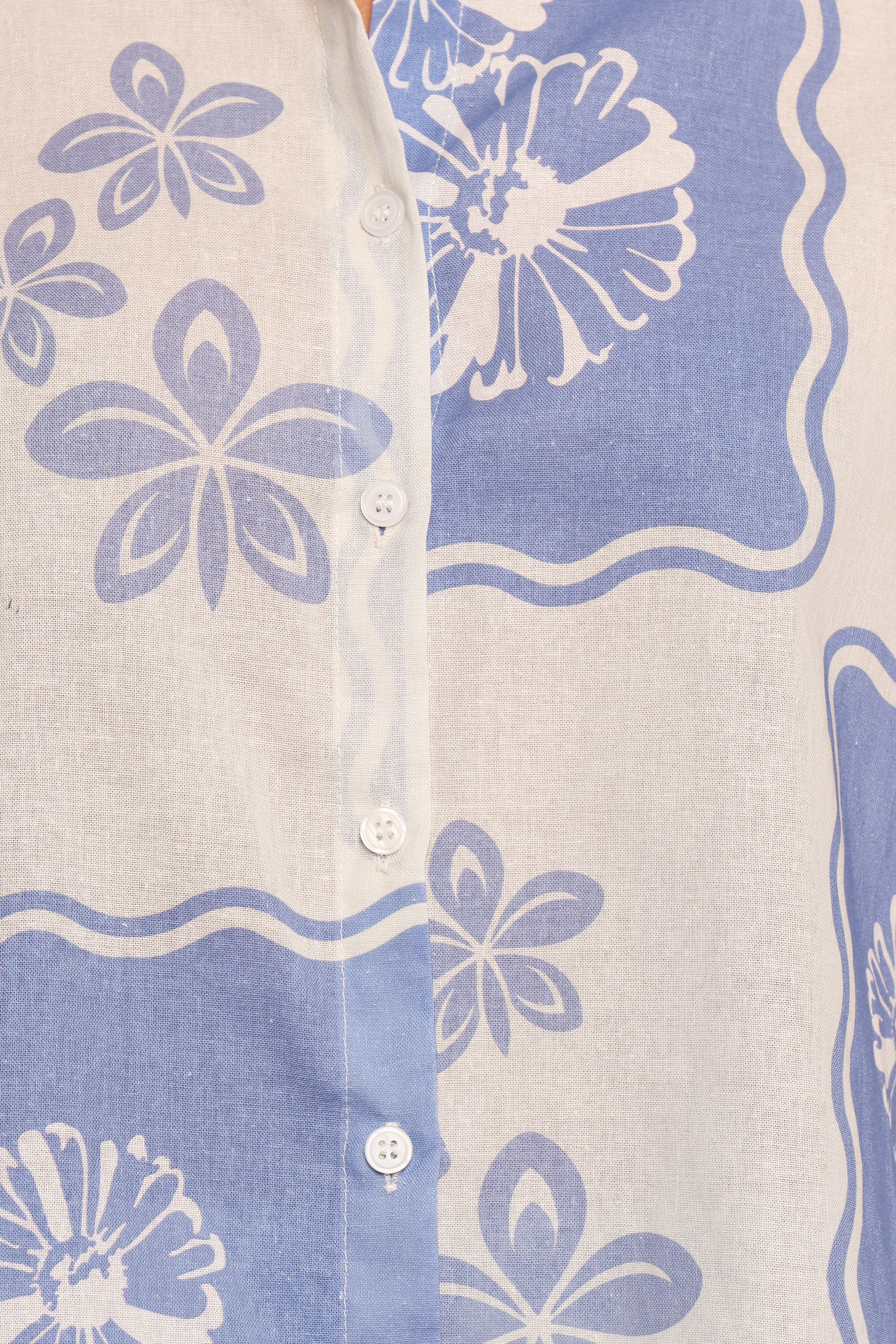 Shellie Short Sleeve Shirt - Blue Dahlia