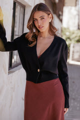 Caterina Button Cardigan - Black