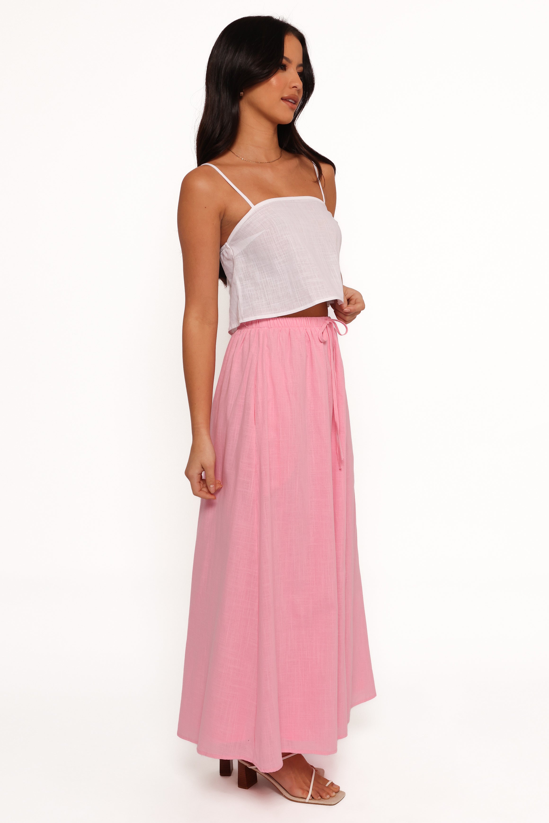 Simone Skirt Set - White Pink