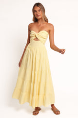 Sitara Strapless Midi Dress - Yellow