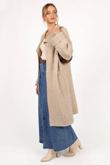 Soma Oversized Open Front Cardigan - Beige