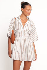 Sonyalle Romper - Blue Brown Stripe