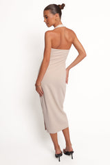 Sylvan Halter Midi Dress - Stone