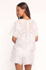 Tanis Embroidered Top - White