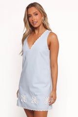 Thalia Mini Dress - Blue/White