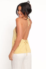 Theodora Halterneck Top - Yellow