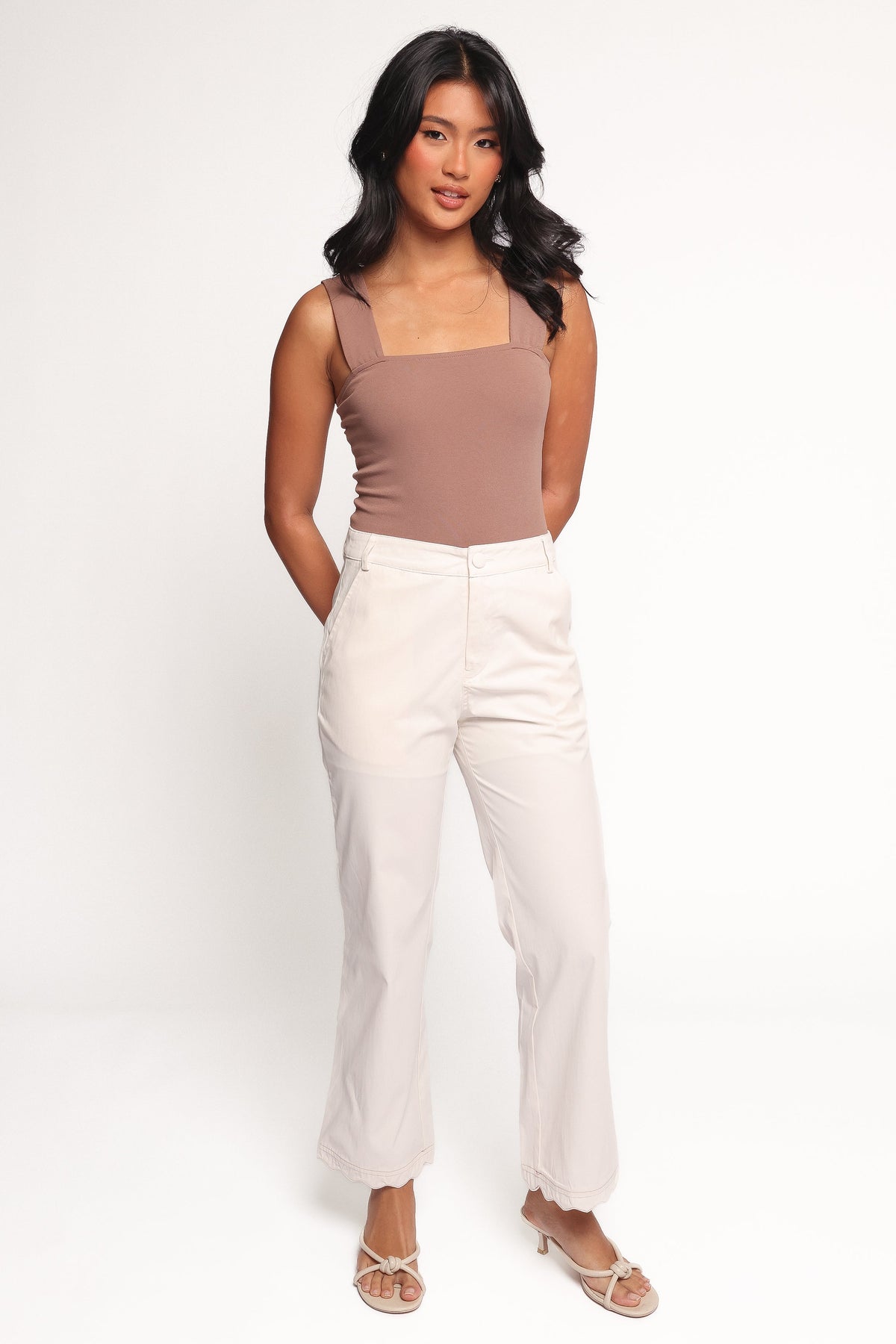Thiago Scalloped Pant - Cream