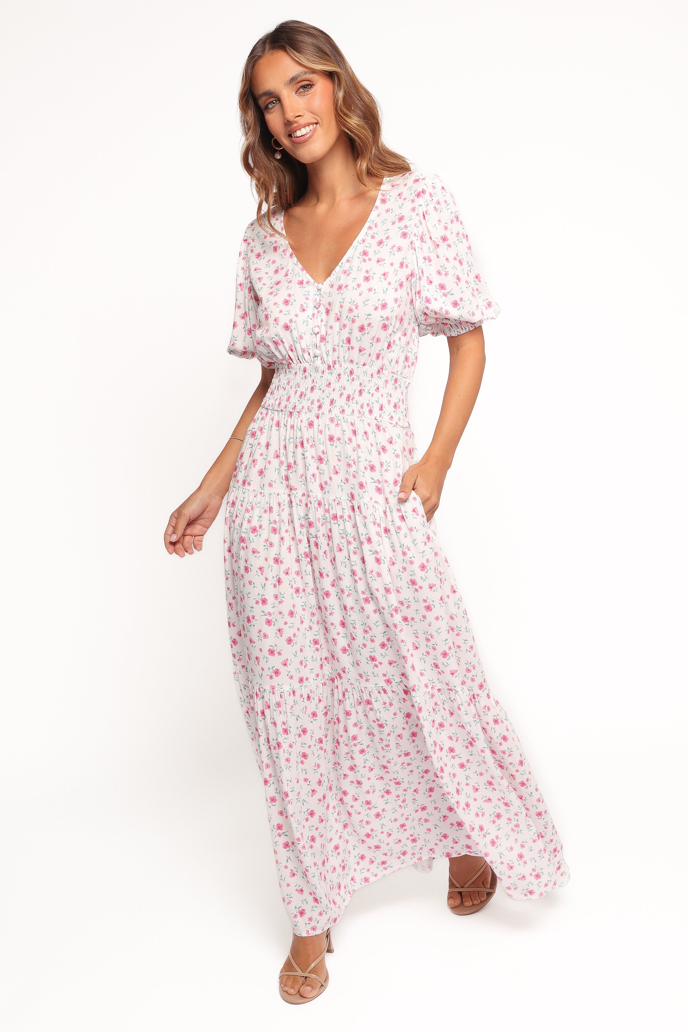 Thomas Maxi Dress - Pink Ditsy Floral