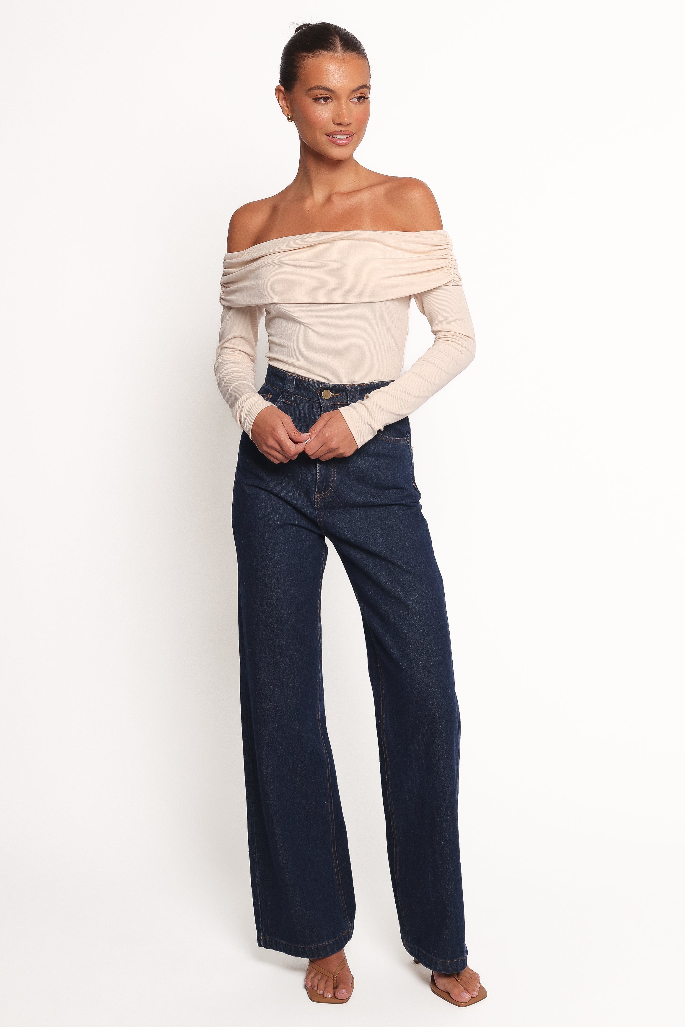 Thomsie Off Shoulder Knit Top - Ivory