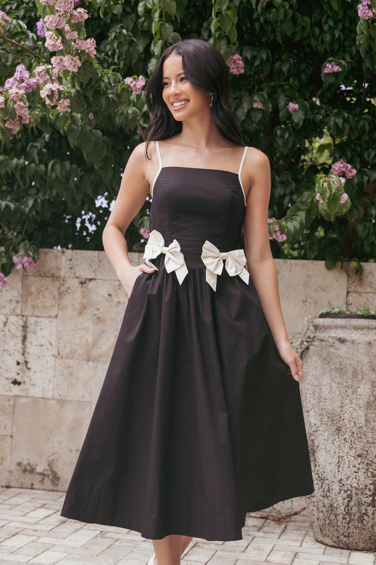 Tia Midi Dress - Black