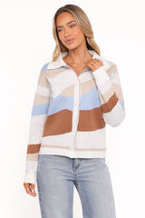 Tulula Abstract Print Cardigan - Cream