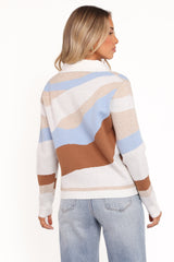 Tulula Abstract Print Cardigan - Cream