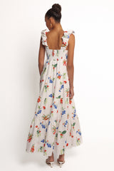 Valerie Maxi Dress - Off White/Red