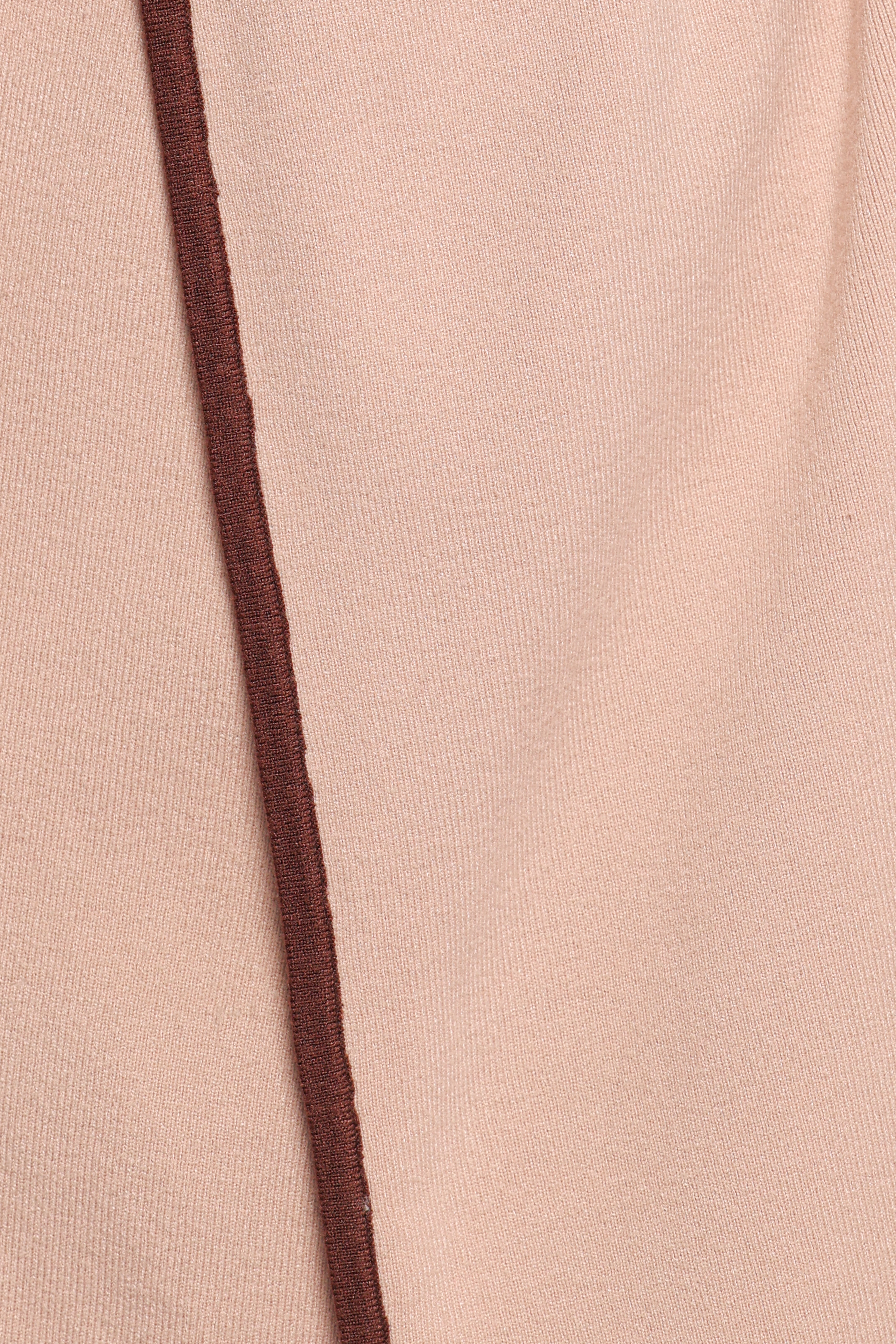 Vallis Contrast Trim Long Cardigan - Beige