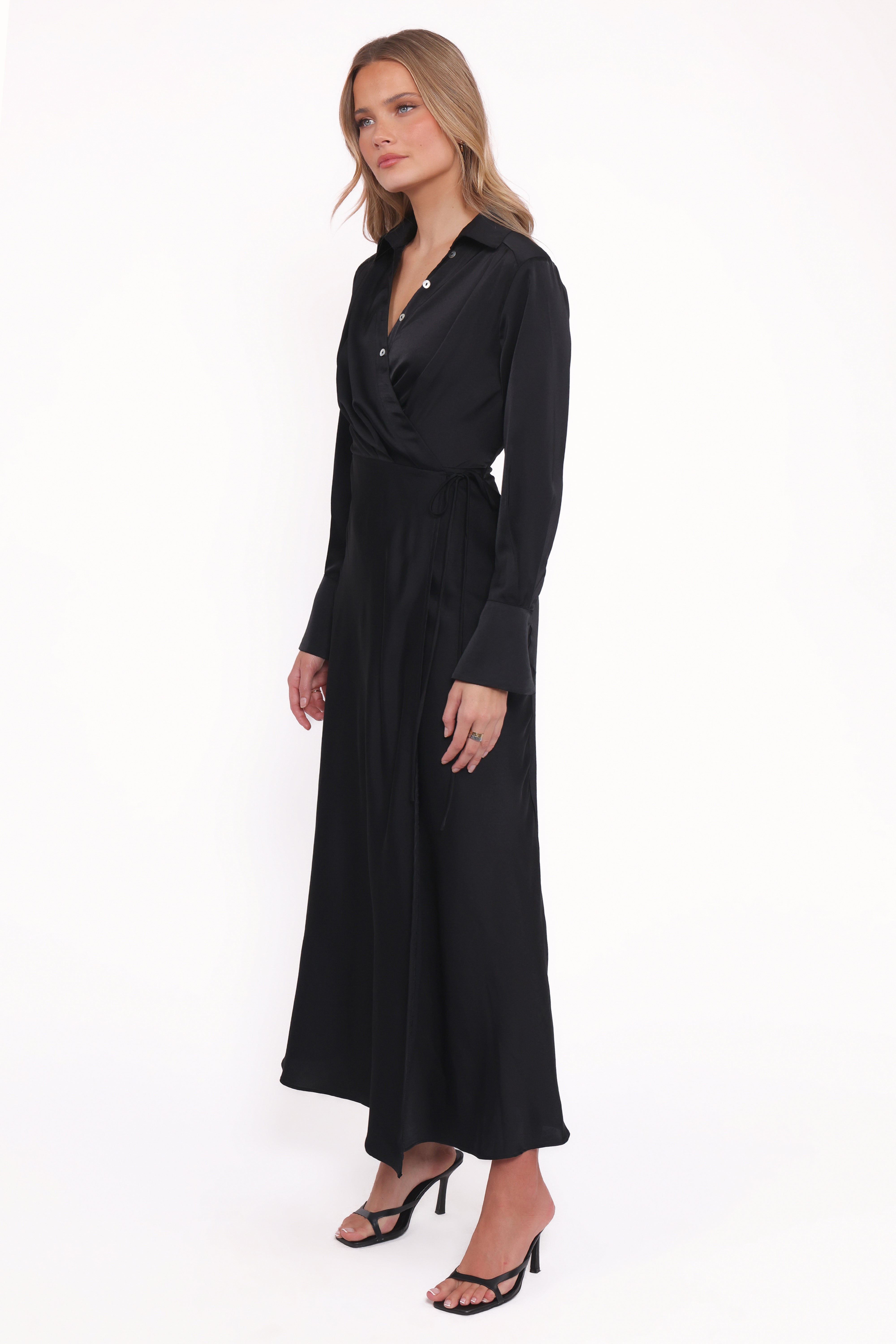 Verna Long Sleeve Maxi Dress - Black