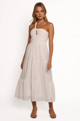Vinny One Shoulder Maxi Dress - White