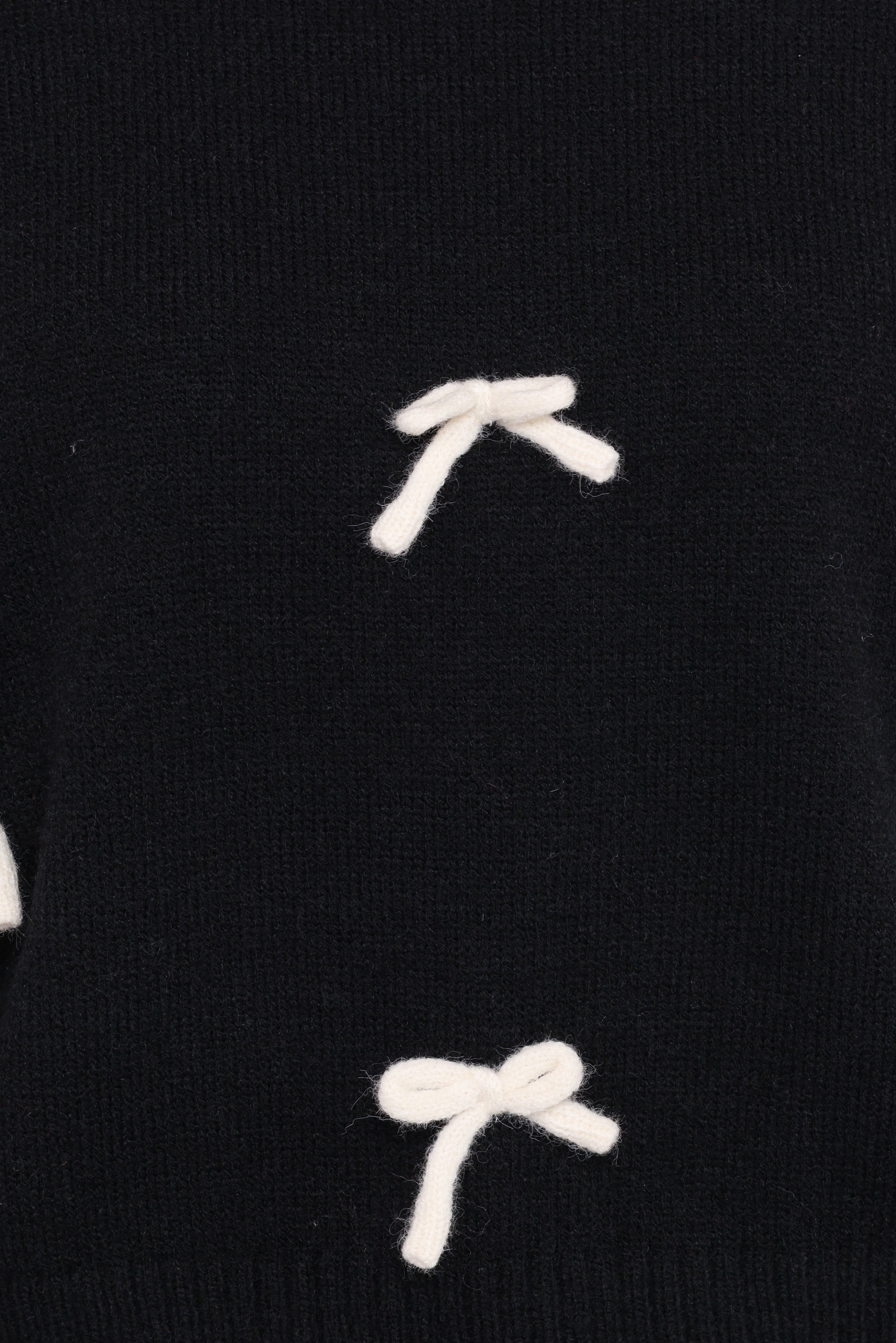 Voss Bow Knit Sweater - Black