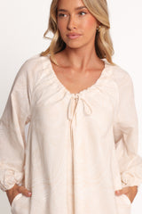 Walker Smock Mini Dress - Tan Swirl