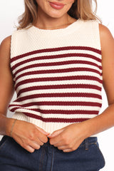 Wensie Knitted Top - Brown Stripe