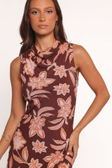 Wheeler Midi Dress - Orange Floral