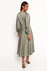 Windsor Long Sleeve Maxi Dress - Olive