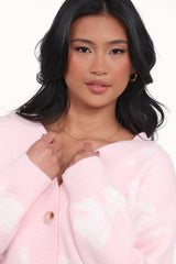 Wrenn Bow Knit Cardigan - Soft Pink