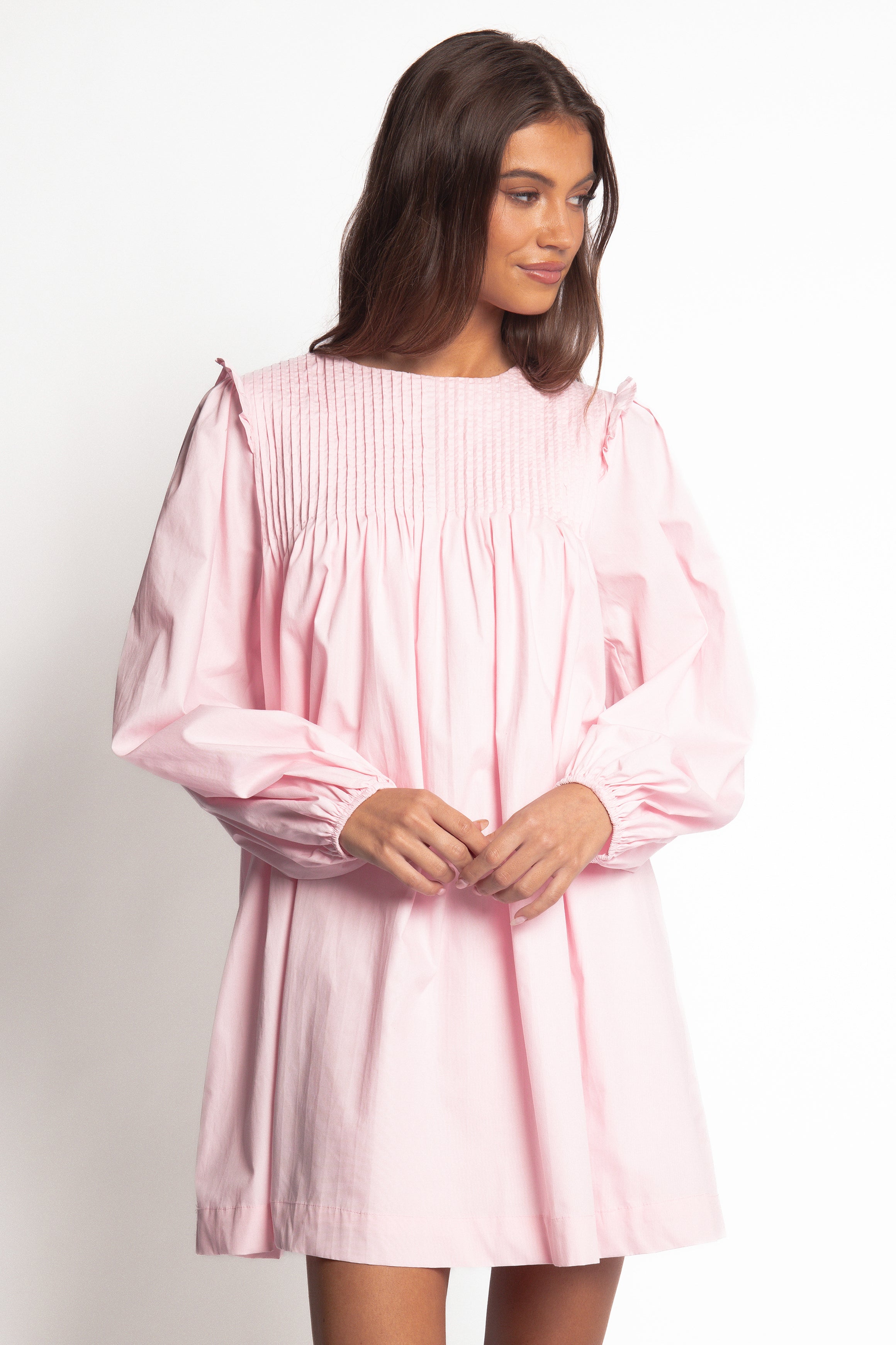 Wyatt Long Sleeve Mini Dress - Pink